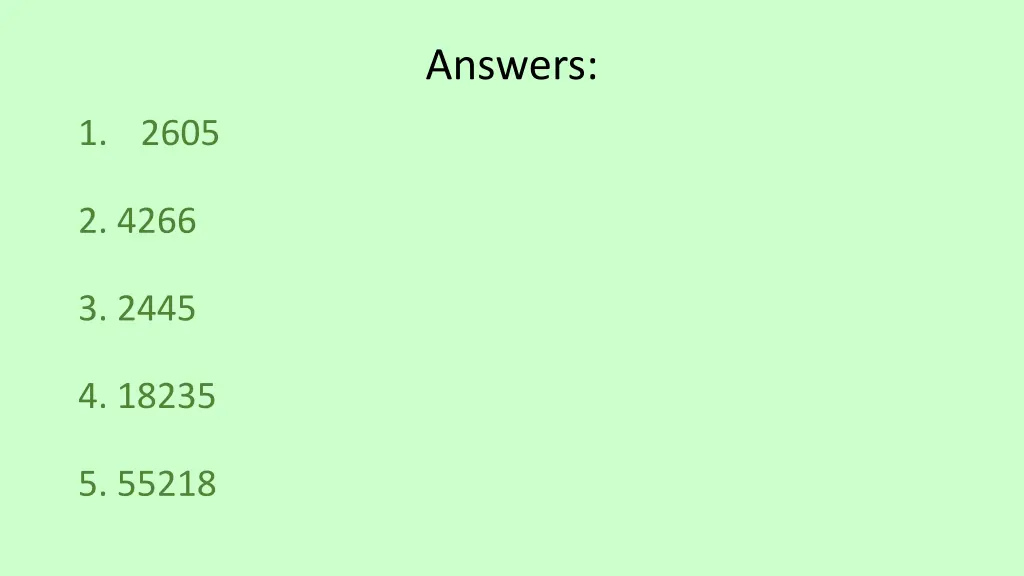 answers