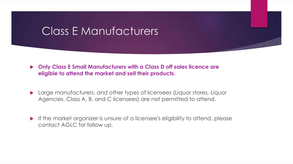 class e manufacturers