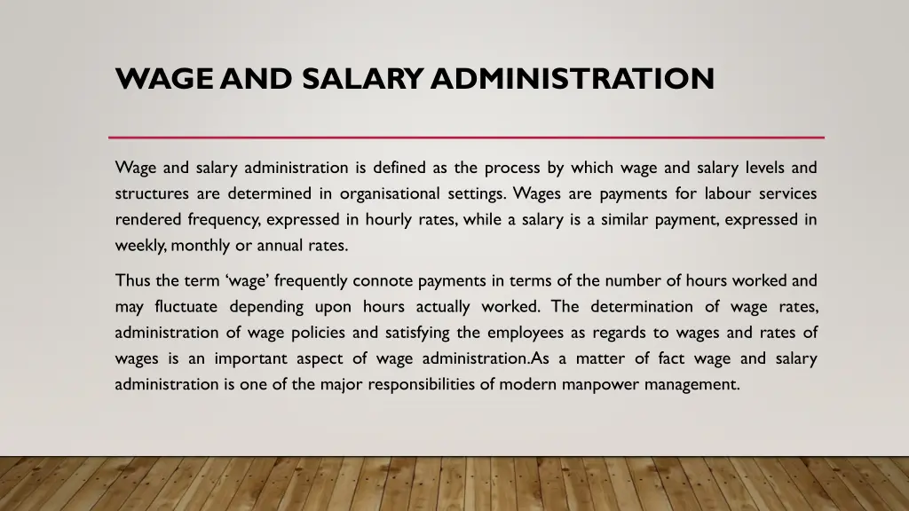 wage and salary administration 1