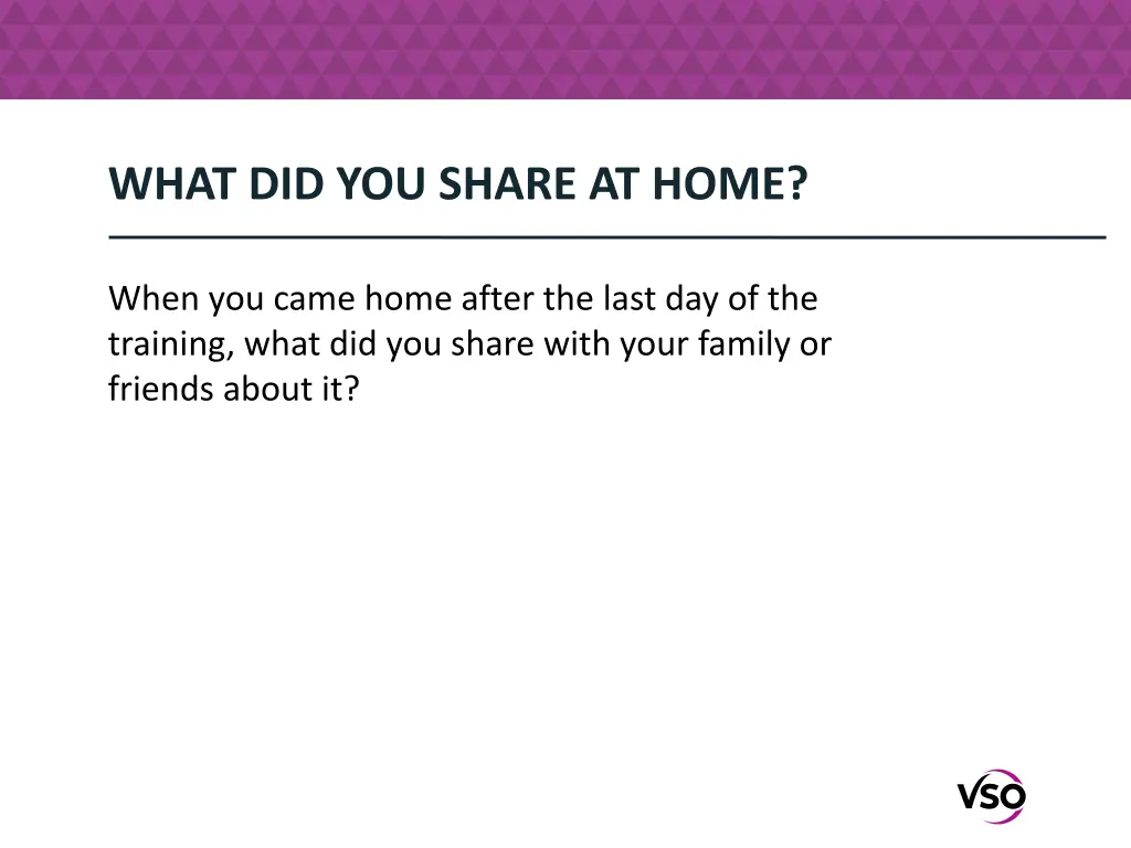 what did you share at home