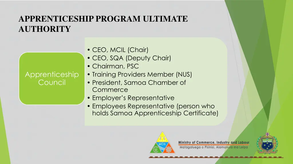 apprenticeship program ultimate authority