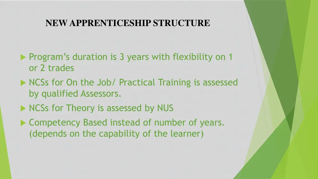 new apprenticeship structure