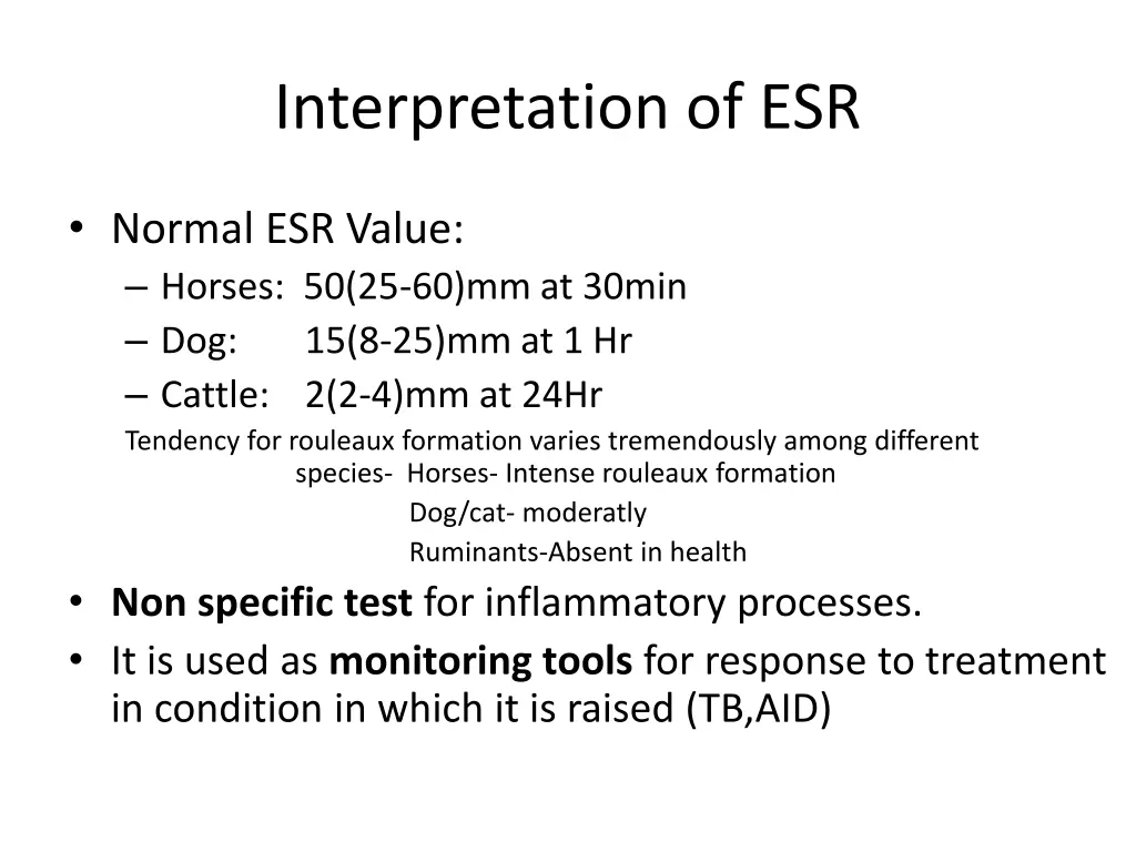 interpretation of esr