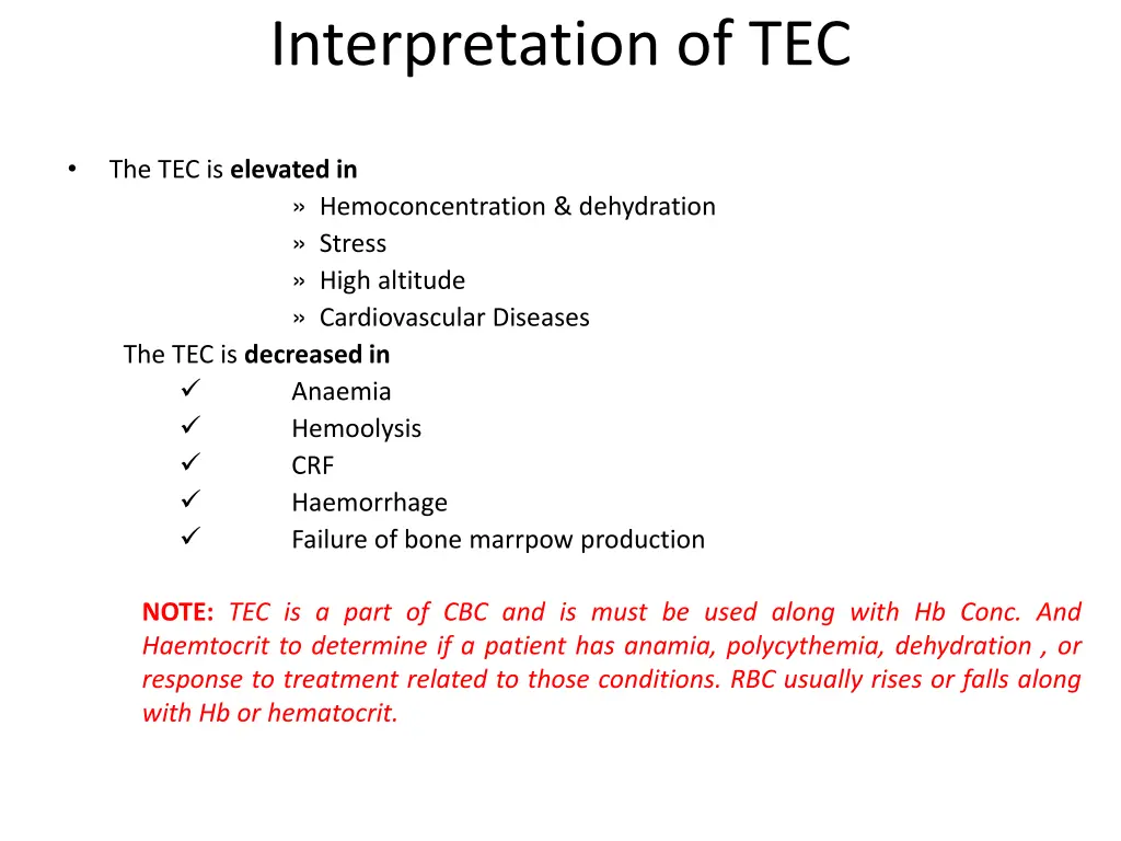 interpretation of tec