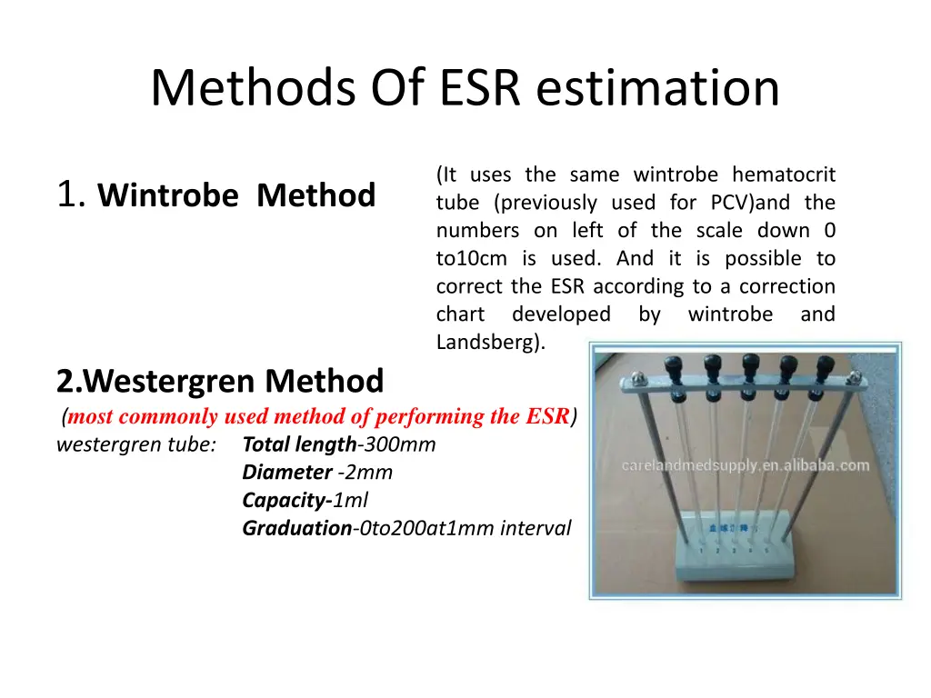 methods of esr estimation