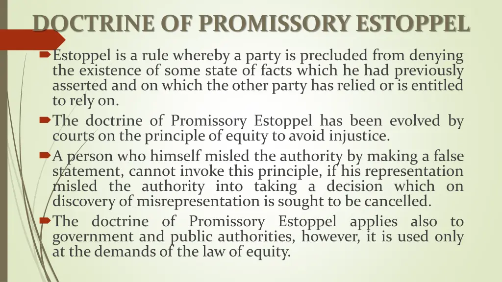 doctrine of promissory estoppel