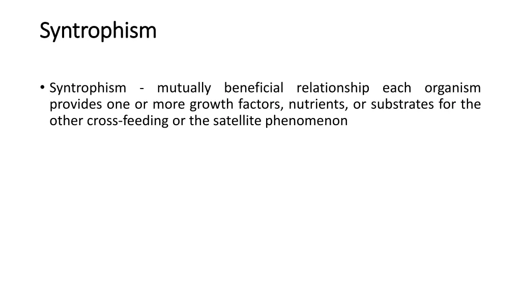 syntrophism syntrophism