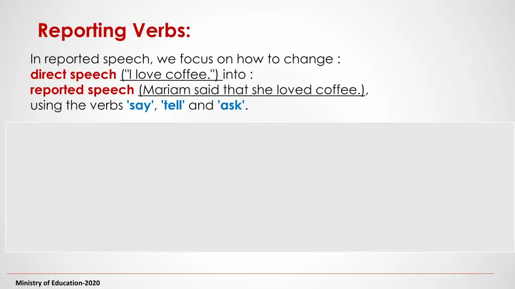 reporting verbs