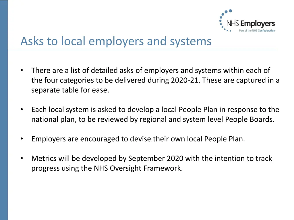 asks to local employers and systems