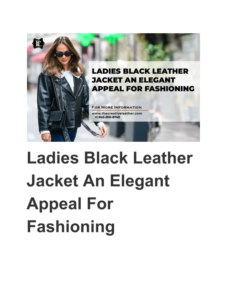 ladies black leather jacket an elegant appeal