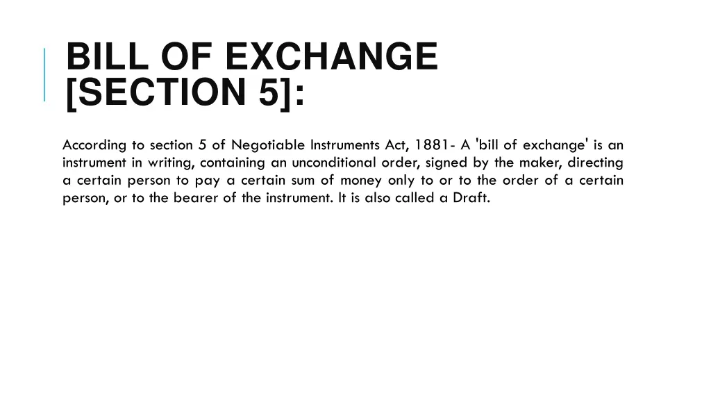 bill of exchange section 5