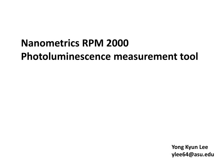 nanometrics rpm 2000 photoluminescence