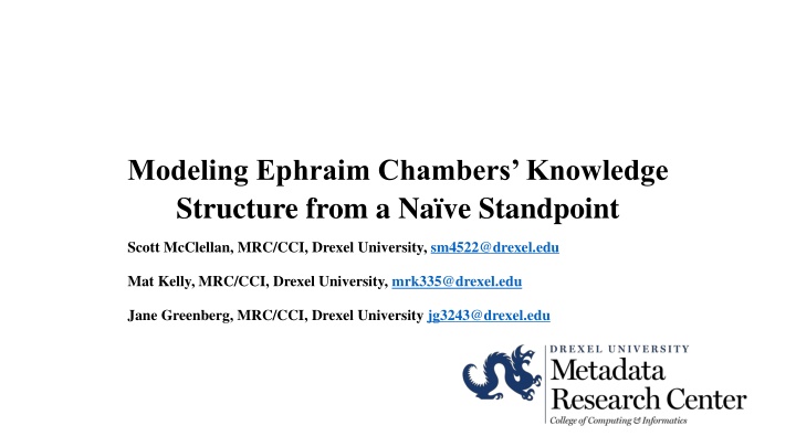 modeling ephraim chambers knowledge structure