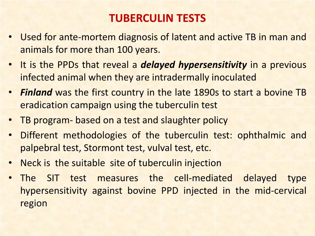 tuberculin tests