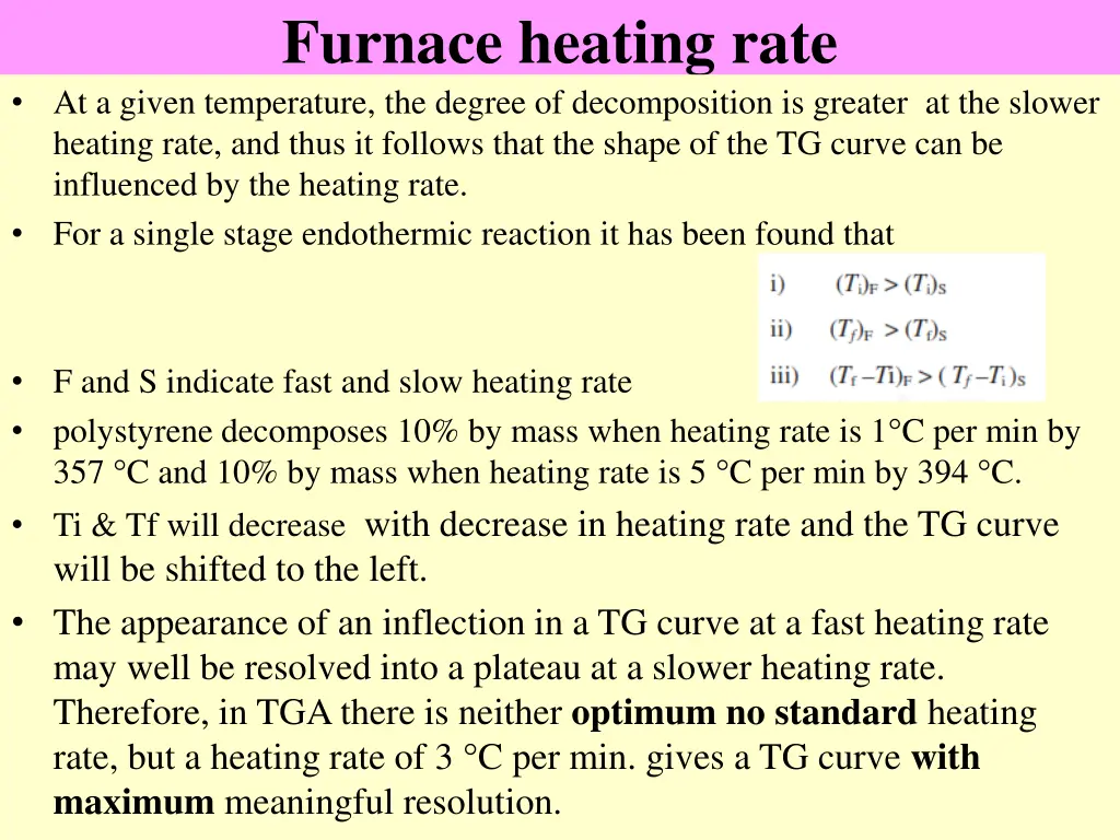 furnace heating rate at a given temperature