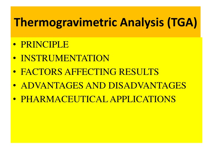 thermogravimetric analysis tga