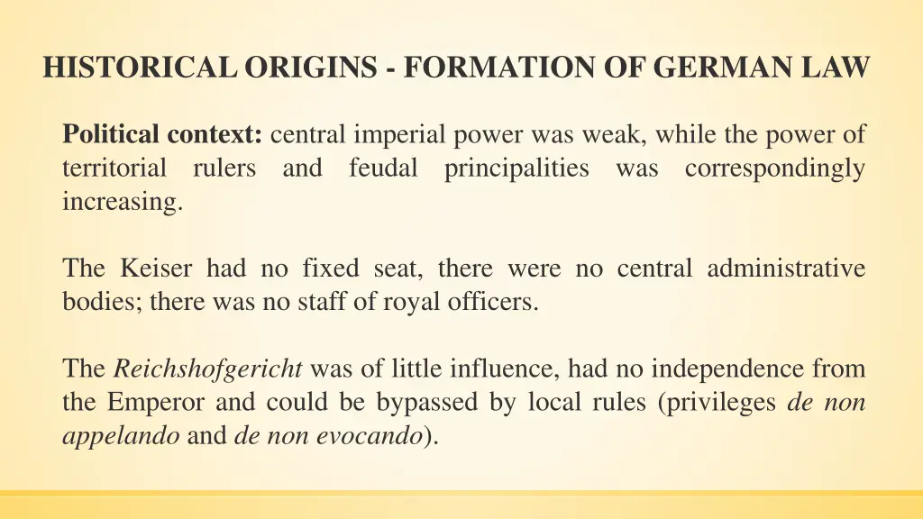 historical origins formation of german law 1