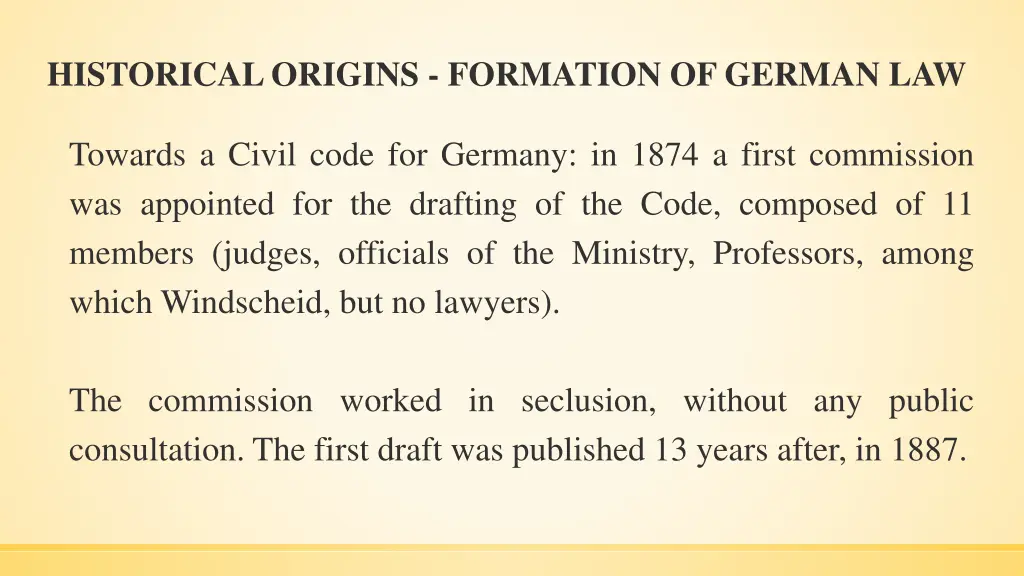 historical origins formation of german law 18