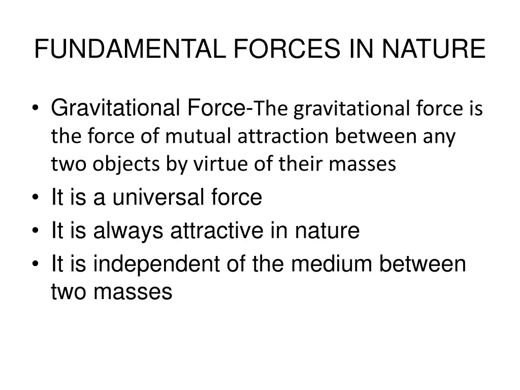 fundamental forces in nature