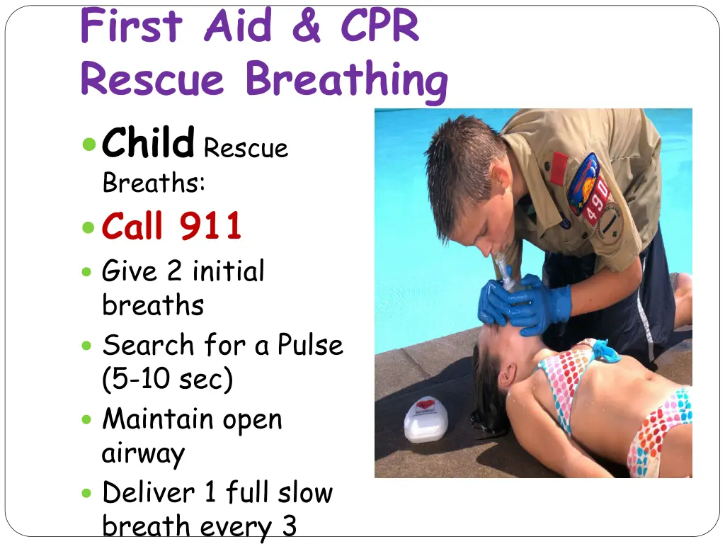 first aid cpr rescue breathing child rescue