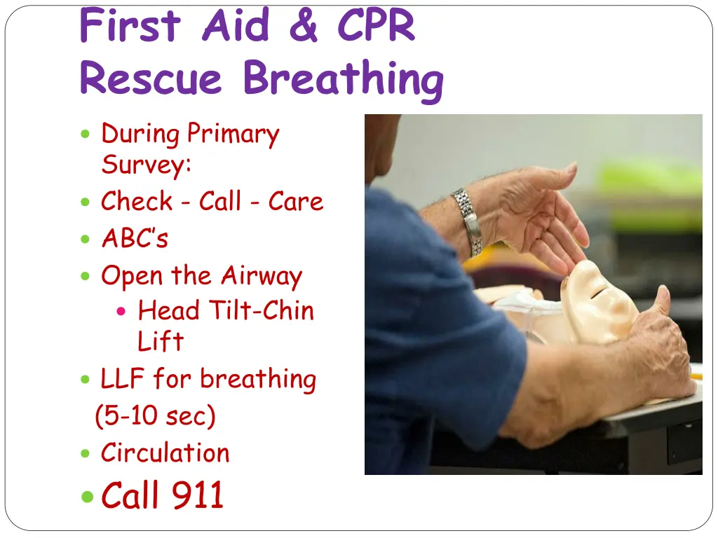 first aid cpr rescue breathing during primary