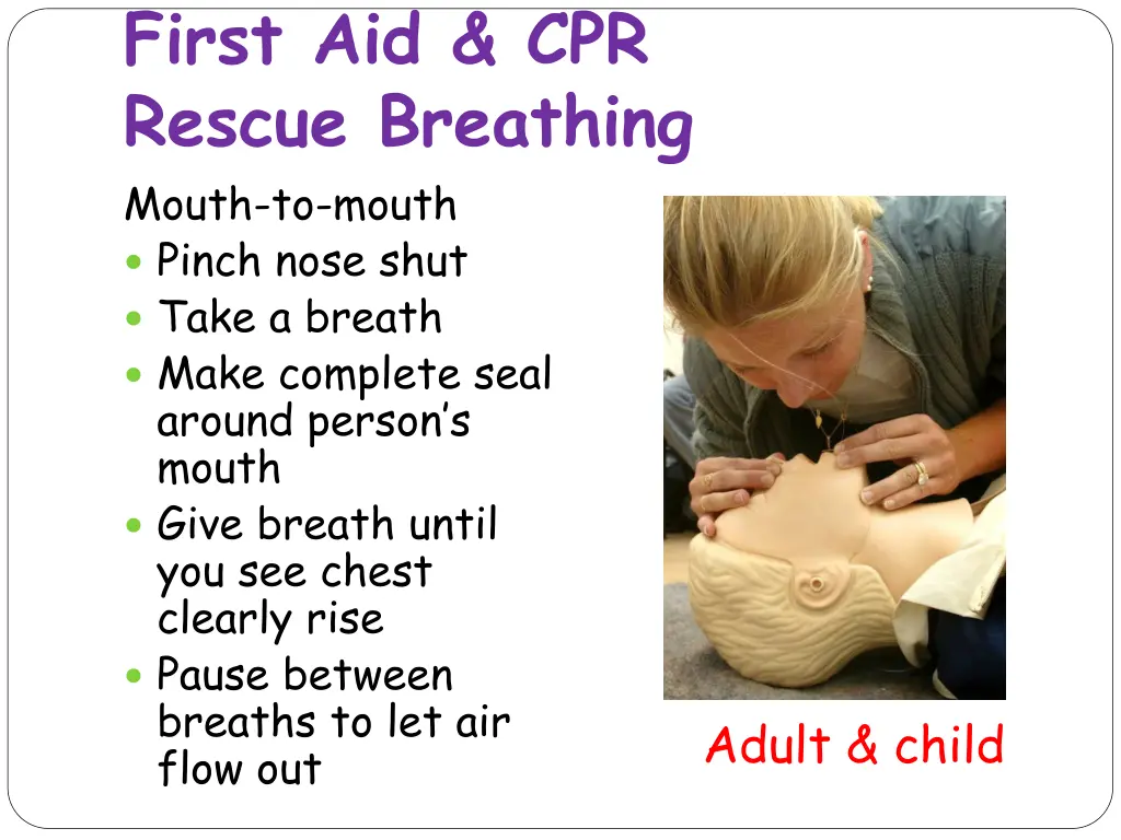 first aid cpr rescue breathing mouth to mouth