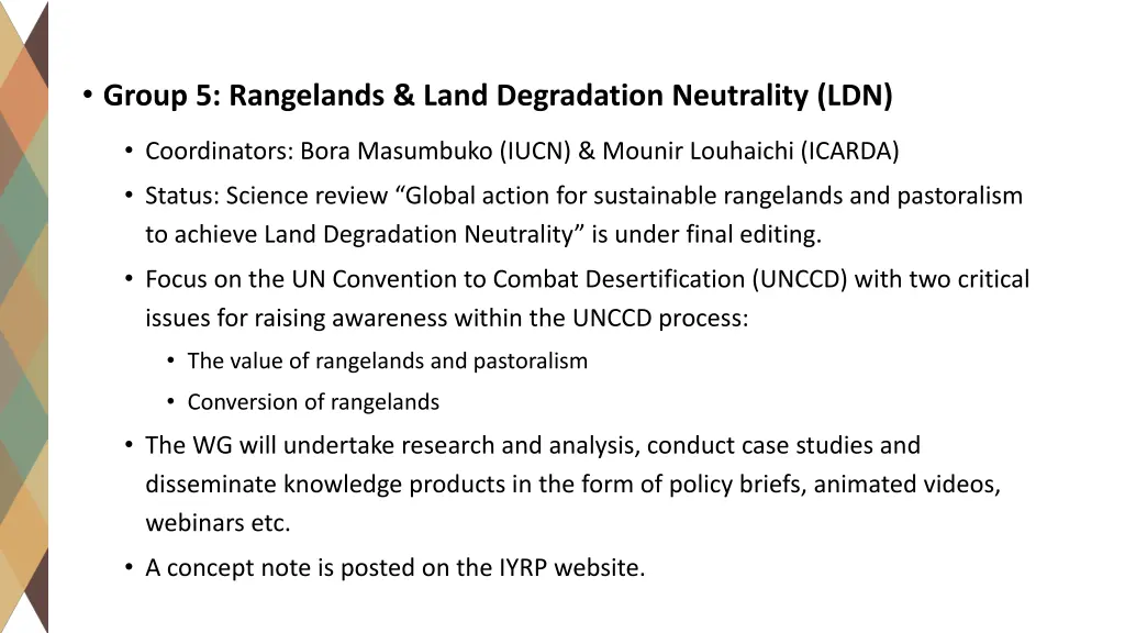 group 5 rangelands land degradation neutrality ldn