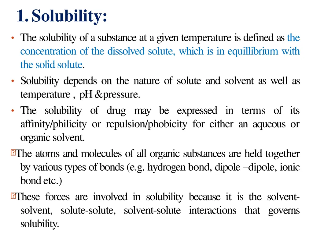 1 solubility