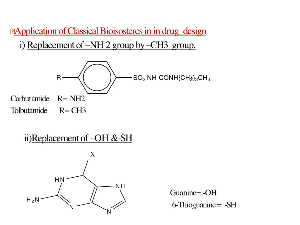 application of classical bioisosteres in in drug