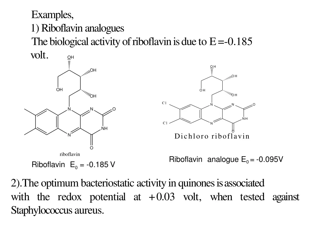 examples 1 riboflavinanalogues the biological