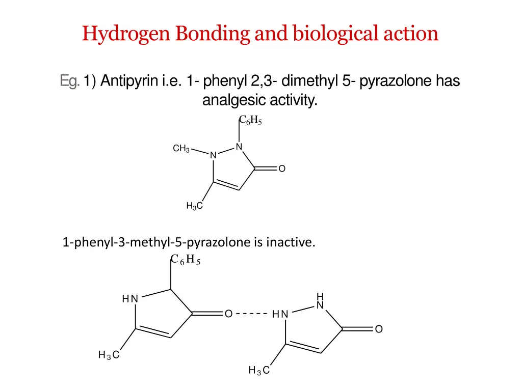 hydrogen bonding and biological action