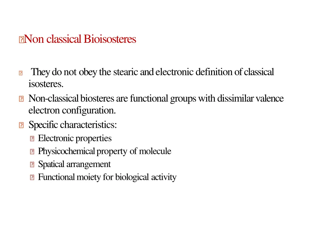 non classicalbioisosteres