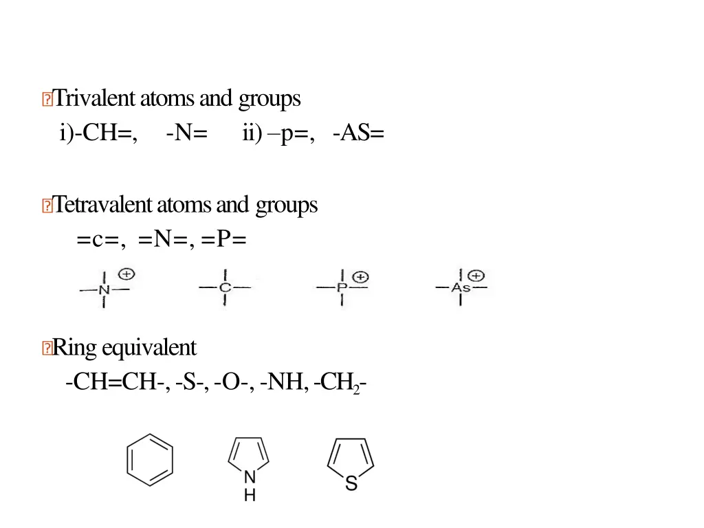 trivalent atoms andgroups i ch n