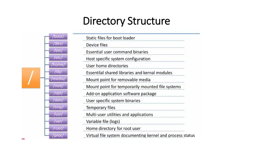 directory structure directory structure