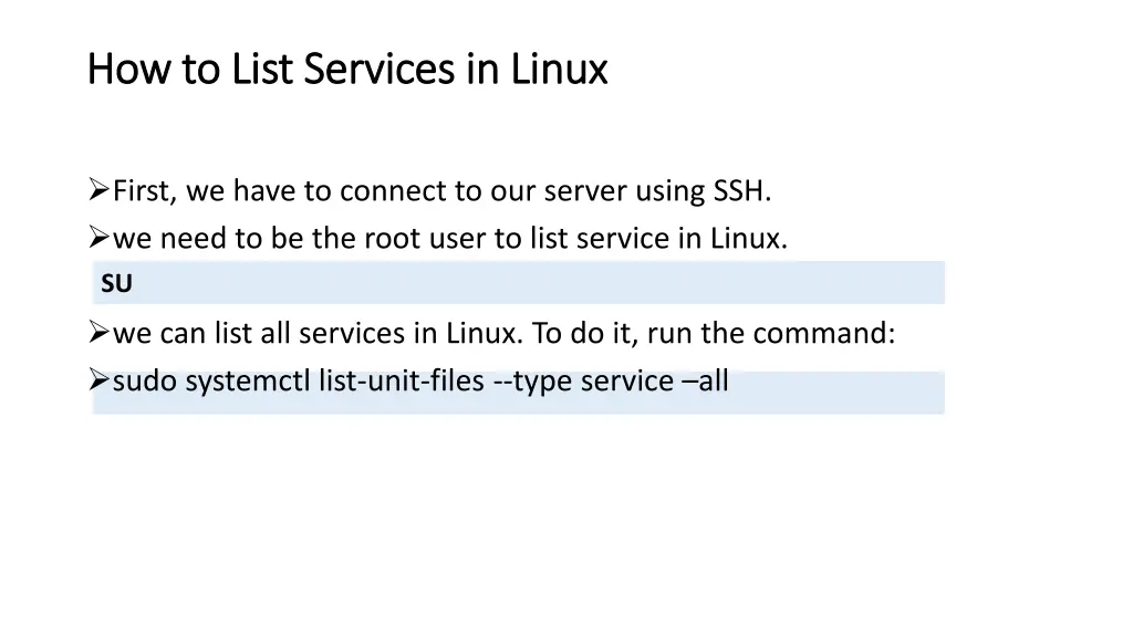 how to list services in linux how to list