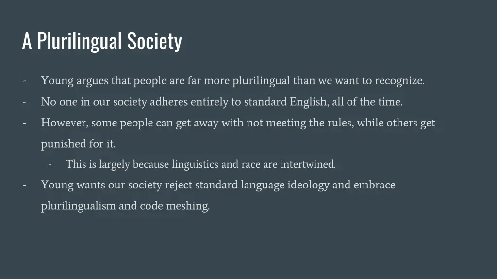 a plurilingual society