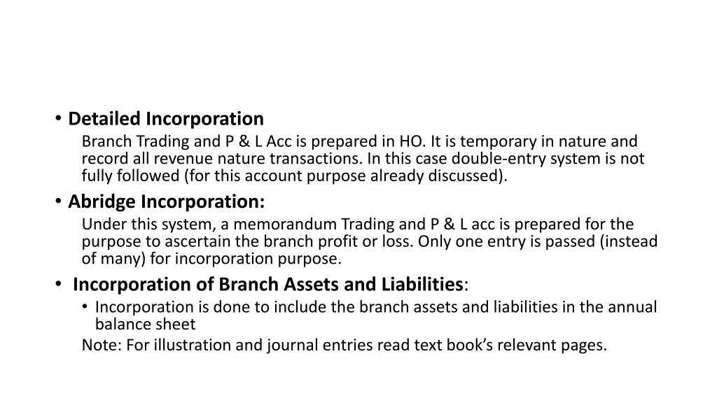 detailed incorporation branch trading