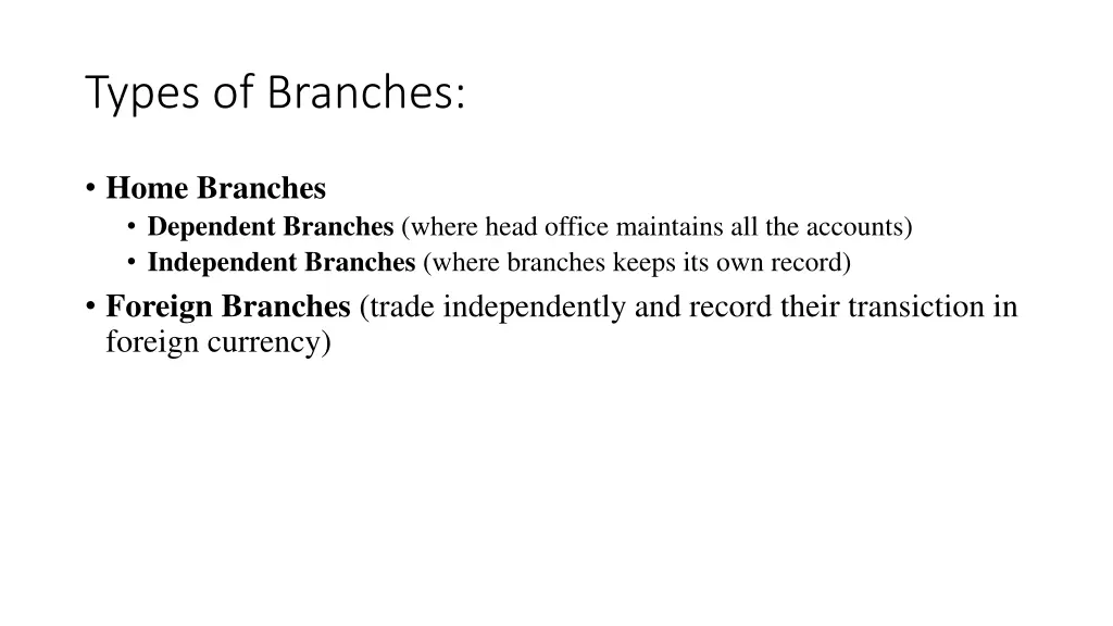 types of branches