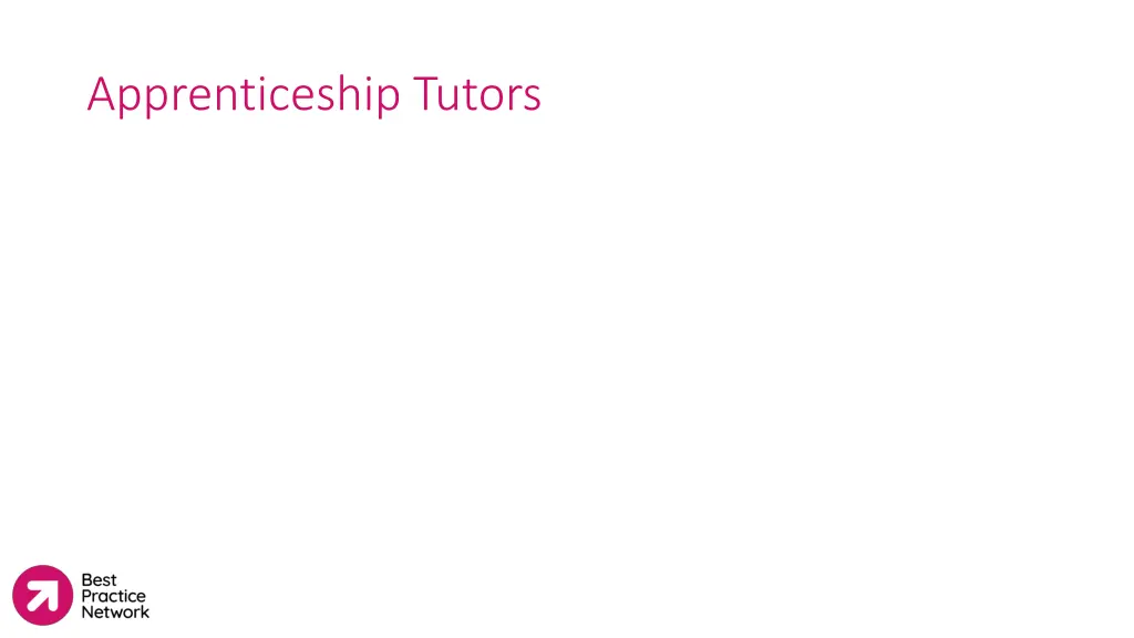 apprenticeship tutors