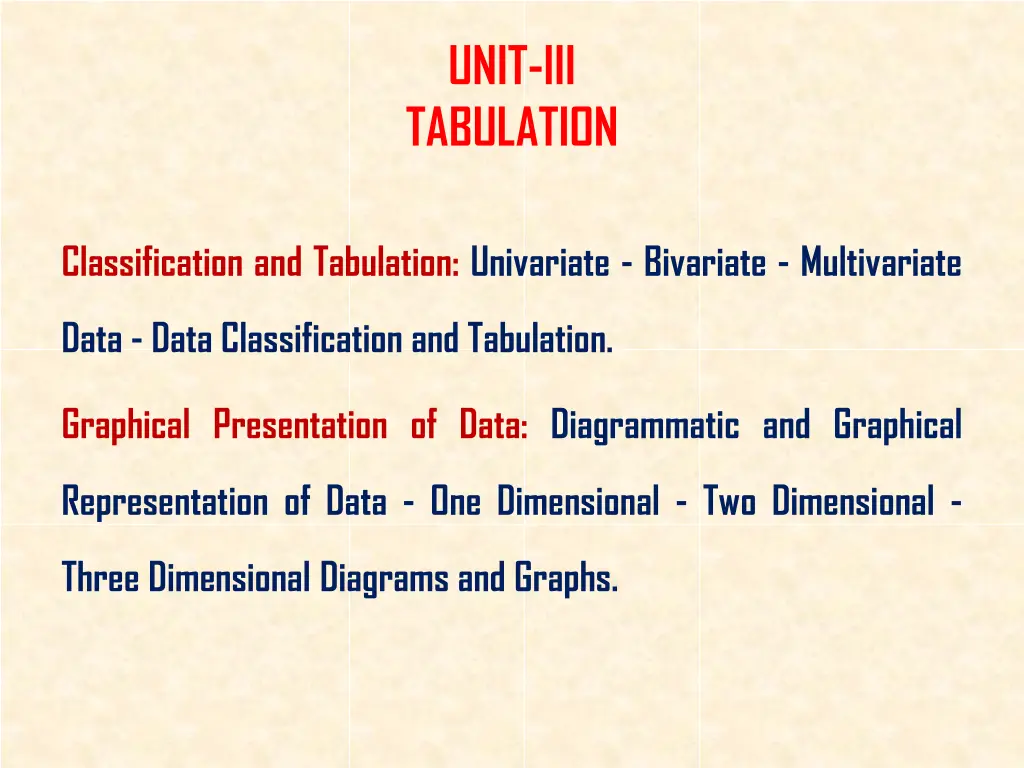 unit iii tabulation