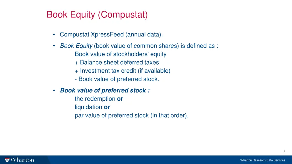 book equity compustat