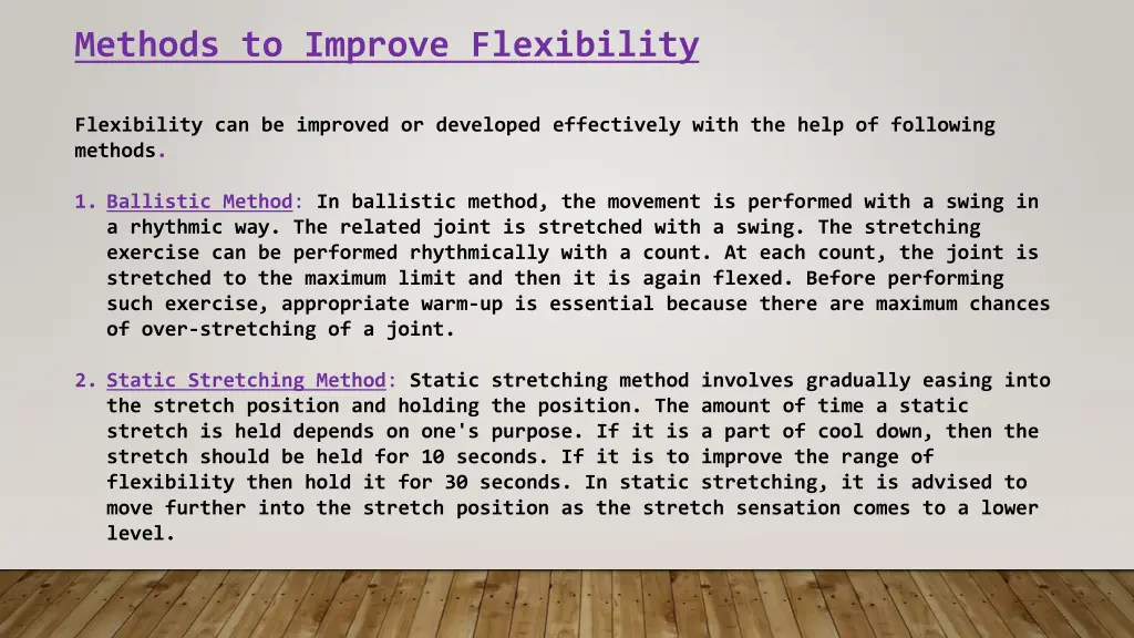 methods to improve flexibility