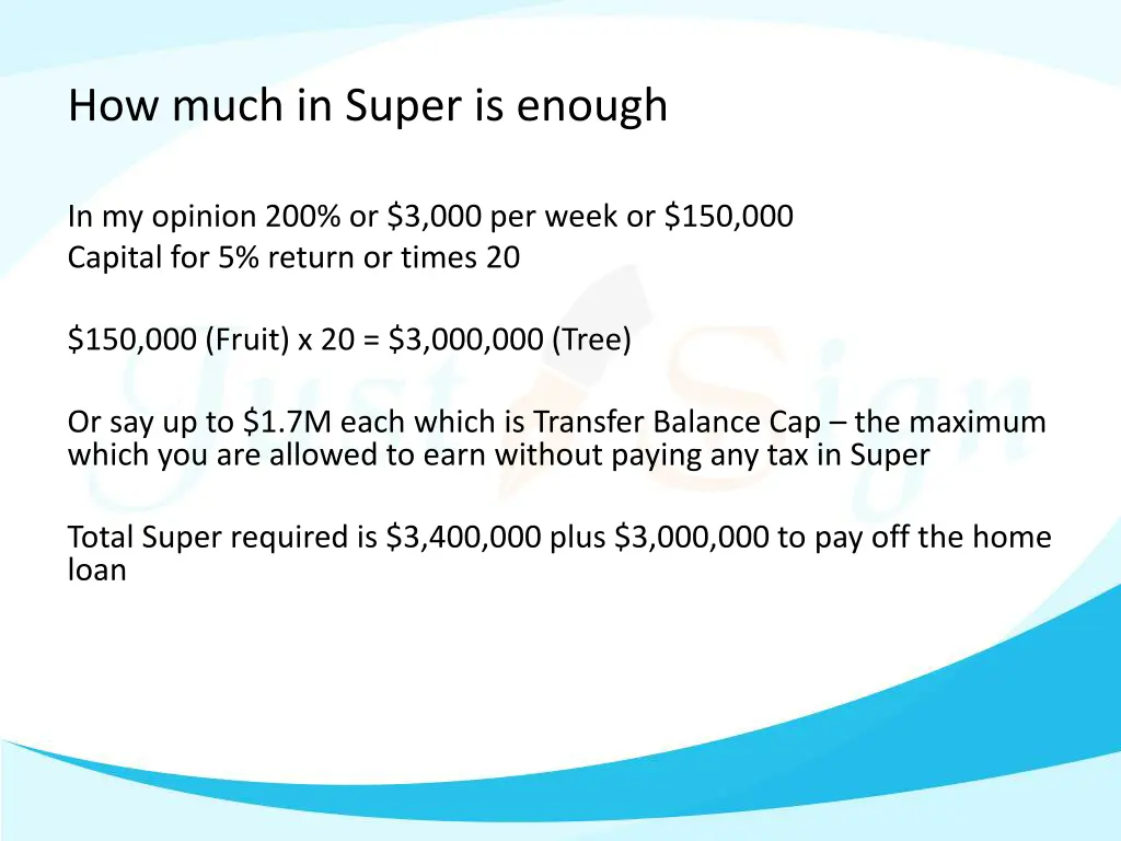 how much in super is enough 1