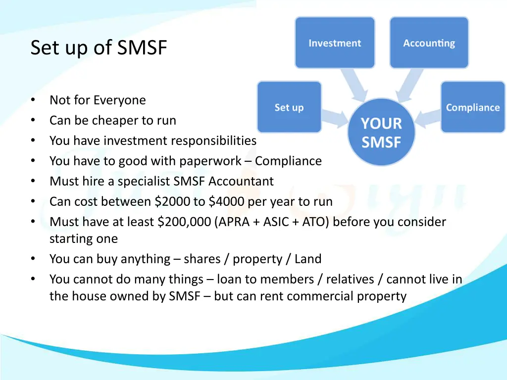 set up of smsf