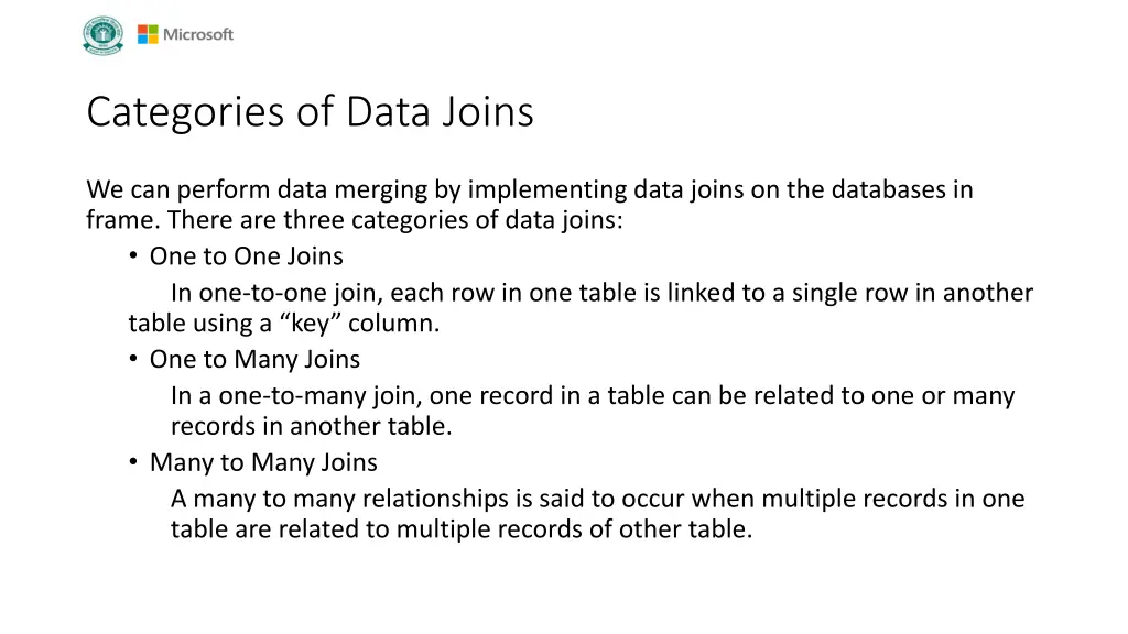 categories of data joins