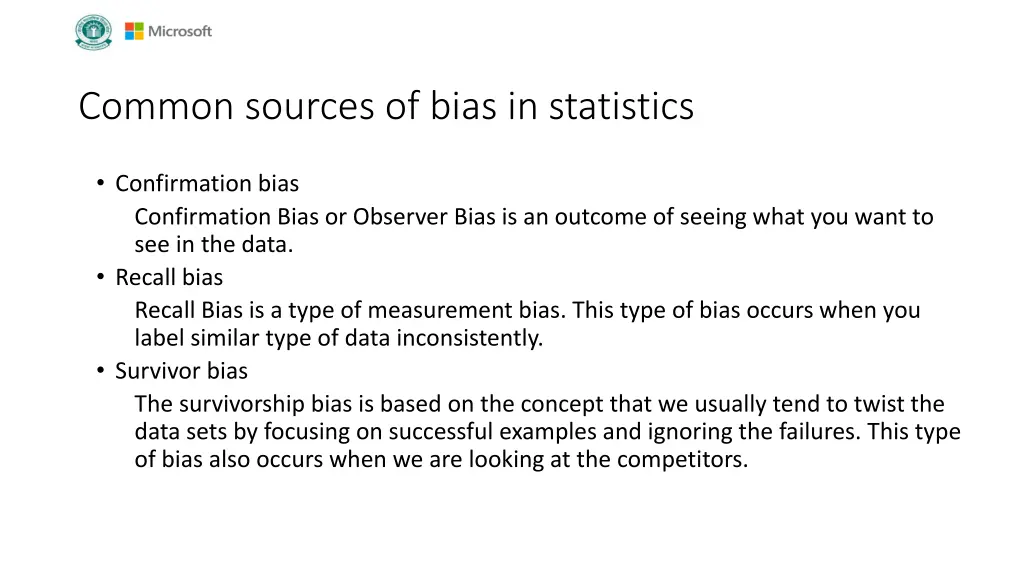 common sources of bias in statistics 1