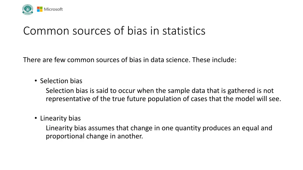 common sources of bias in statistics