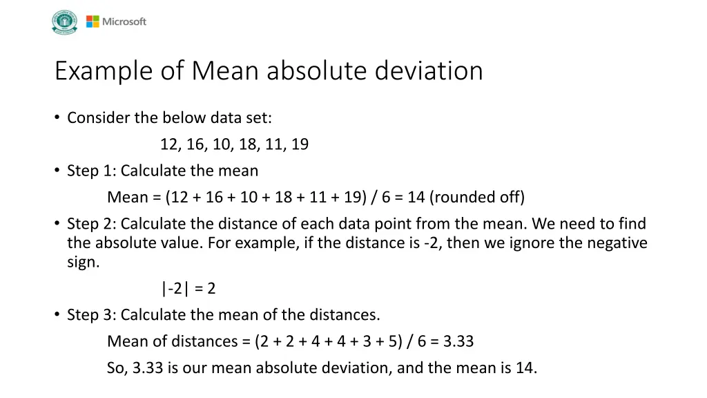 example of mean absolute deviation