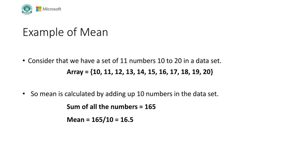 example of mean