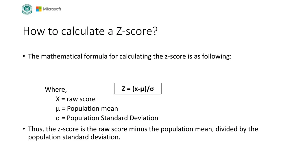 how to calculate a z score